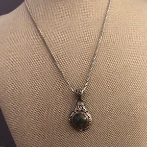 Sterling silver necklace with labradorite